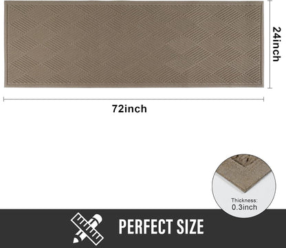 HIYARD Sturdy Front Door Mat, Absorbent Muddy Dirt Resist Welcome Door Mats Outdoor Indoor, Stain and Fade Resistant, Non-Slip Rubber Backing Low Profile Doormat for Entryway, 30×17, Beige