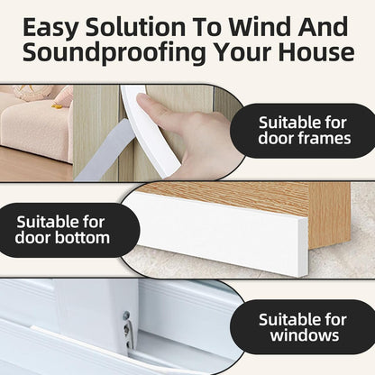 Foam Weather Stripping Door Seal,1 Inch W x 1/17 Inch T x 33 Feet White Window Sealing Tape，Single-Sided Self-Adhesive Insulation Sealing Strip