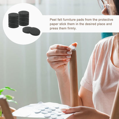 uxcell Furniture Pads, 36Pcs 0.5" - Round Self Adhesive Felt Furniture Pads, Floor Protectors for Furniture Feet Chairs Legs Hardwood Floors (Black)