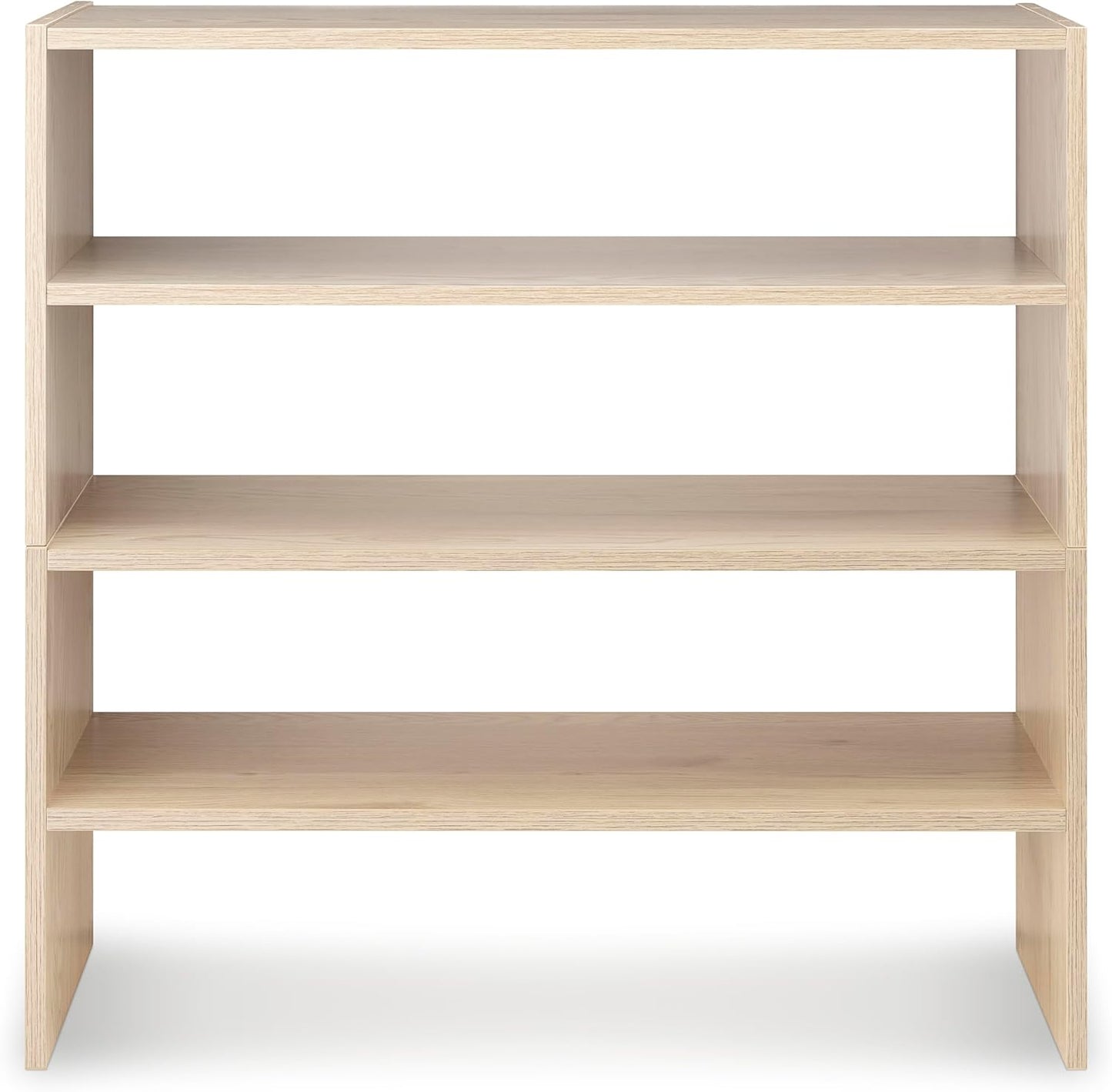 Whitmor Wood Stackable 2-Shelf Shoe Rack, White, 24 inches