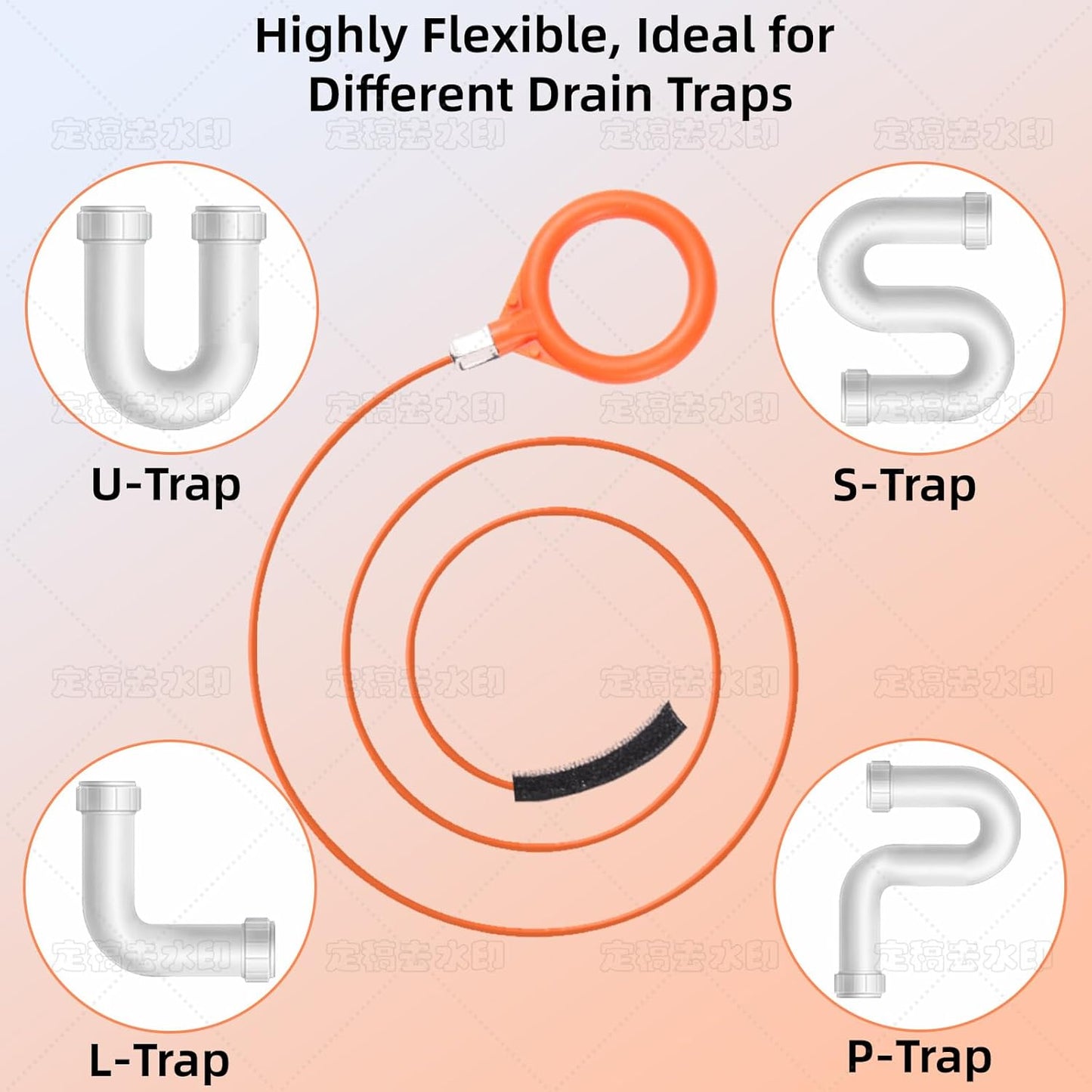 32 Inch Snake Hair Drain Clog Remover, Anti-Break Metal with Nylon Coating Drain Hair Removal Tool, Long Flexible Augers Cleaning Tools for Shower, Kitchen Bathtub, Bathroom, Toilet