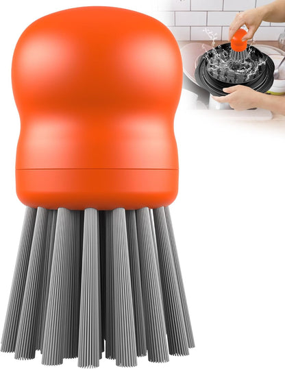 Mini Dish Brush for Cleaning Chicken Shredder, Palm Brush Dish Scrubber with Ergonomic Grip, Kitchen Brush for Washing Dishes, Pans, Pots, Sink (1, Black)