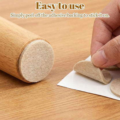 Sibba 128Pcs Felt Furniture Pads, Self Adhesive Round Furniture Pads for Chair Legs, Non Slip Anti Scratch Floor Protectors for Hardwood Floors, 0.75 Inch Round, Beige