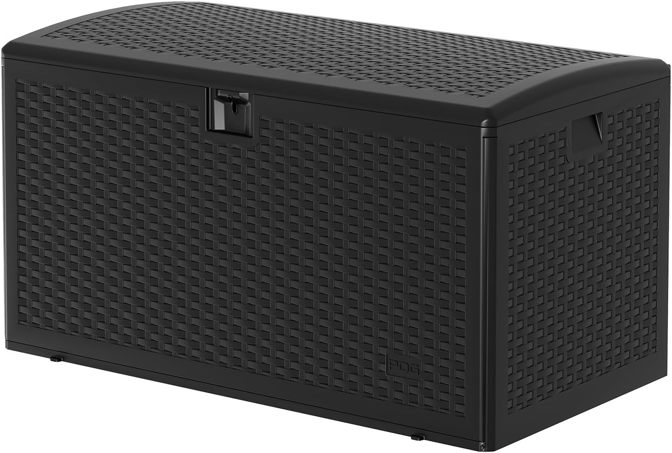 Garvee 73 Gallon Waterproof Large Resin Deck Box Indoor Outdoor, Lockable Storage Container for Patio Furniture Tools, Waterproof Deck Box Patio Storage Bin for Pool Garden, Black