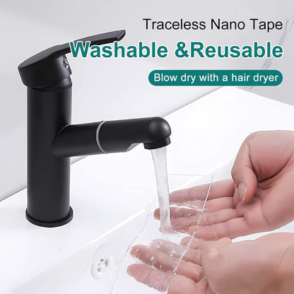 Nano Double Sided Tape Heavy Duty - 2 Inch x 10 Ft | Clear Removable Nano Tape, Acrylic Double Sided Tape, Multipurpose Mounting Adhesive Tape, Reusable Washable Sticky Tape
