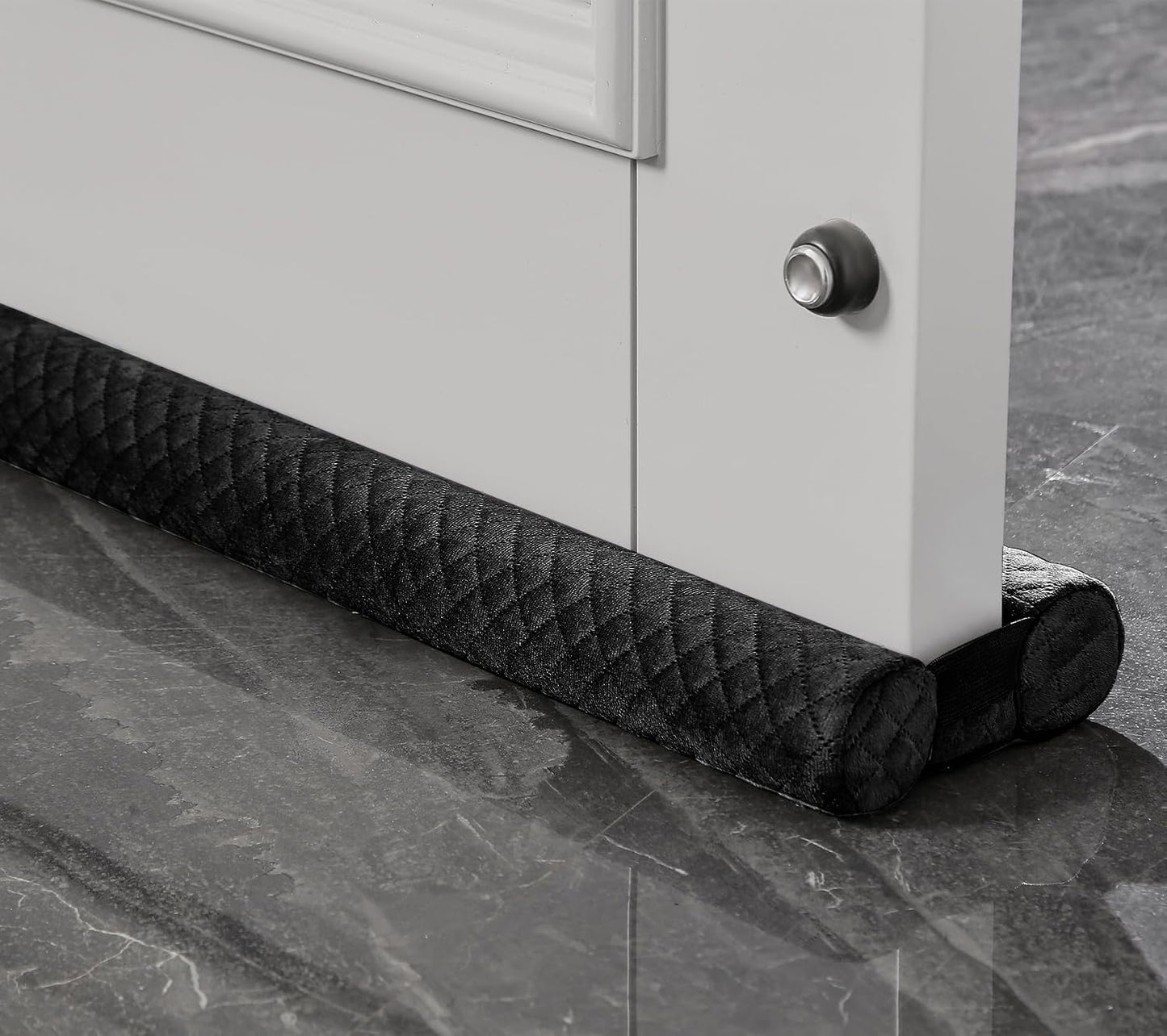 Ciieyuo Premium Velvet Under Door Draft Stopper, 30'' to 36'' Adjustable Gap Filler, Double-Sided Windproof Seal, Easy Install to Block Noise, Cold Air, Light, Dust, and Drafts