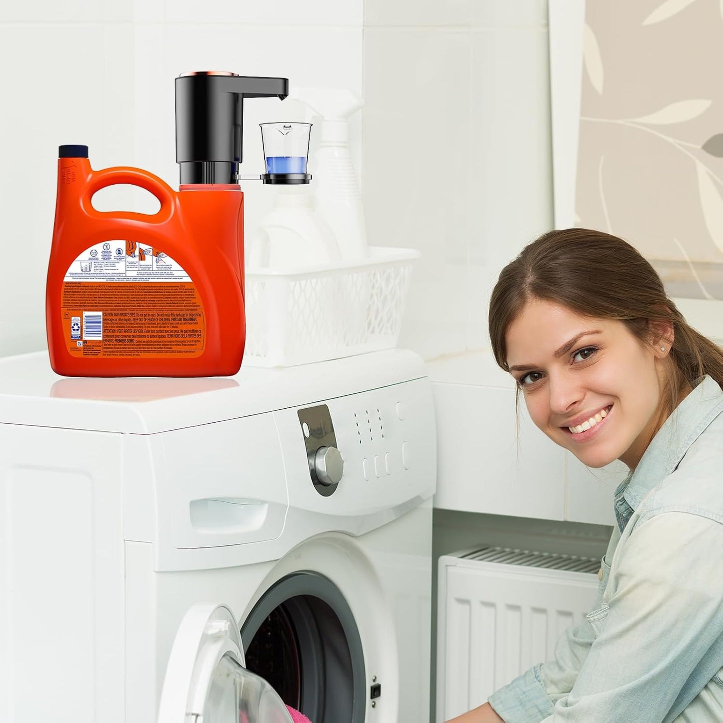 Electric Detergent Dispenser,Automatic Laundry Detergent Dispenser,Wireless Electric Detergent Pump,Quickly Resolve Burdens in Laundry Room Organization