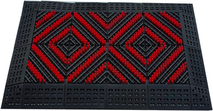 Heavy Duty Outdoor Boot Scraper Mat, 29.5" x 17.5" | Mud & Snow Doormat with Stiff Nylon Bristles, Modular Interlocking Shoe Cleaner for Garden 1.37" Thick