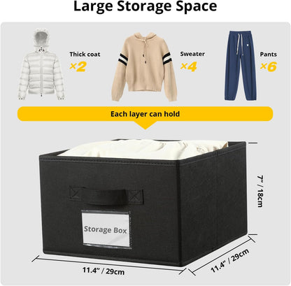 BrilliantJo 2 Pack Hanging Closet Organizer, 5 Shelves Hanging Storage with 6 Side Pockets for Clothes Shoes, 43"x12"x12"(Black)
