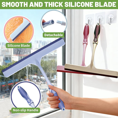 3PCS mini Squeegee Shower Squeegee Hanging Rubber Squeegee with Hook, Multipurpose Shower Squeegee for Glass Doors Window Squeegee (Regular Version)