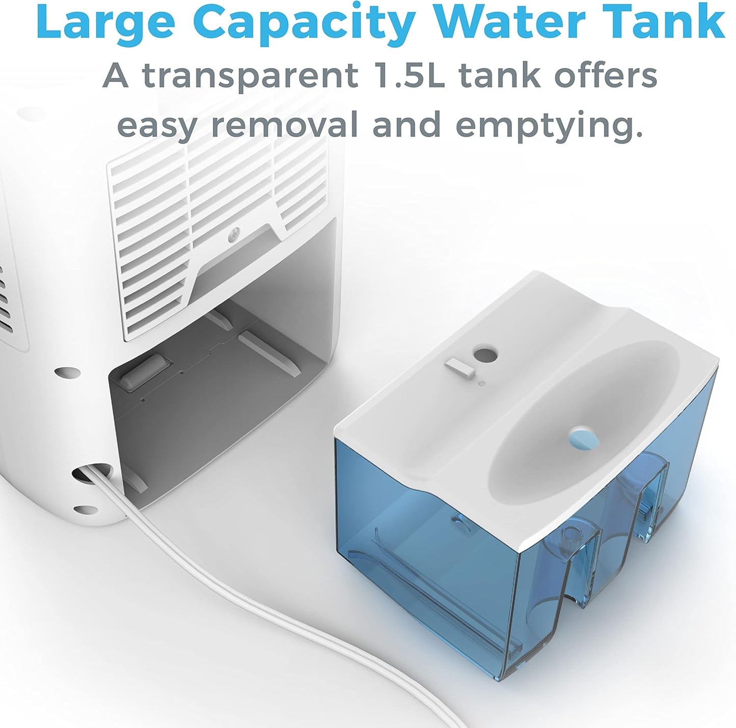 Pure Enrichment PureDry Deluxe Dehumidifier - Mid-Sized 1.5L Water Tank Eliminates 500ml/day in Excess Moisture from Closets, Bathrooms, Basements, Boats, Kitchens and Other Small to Mid-Sized Areas