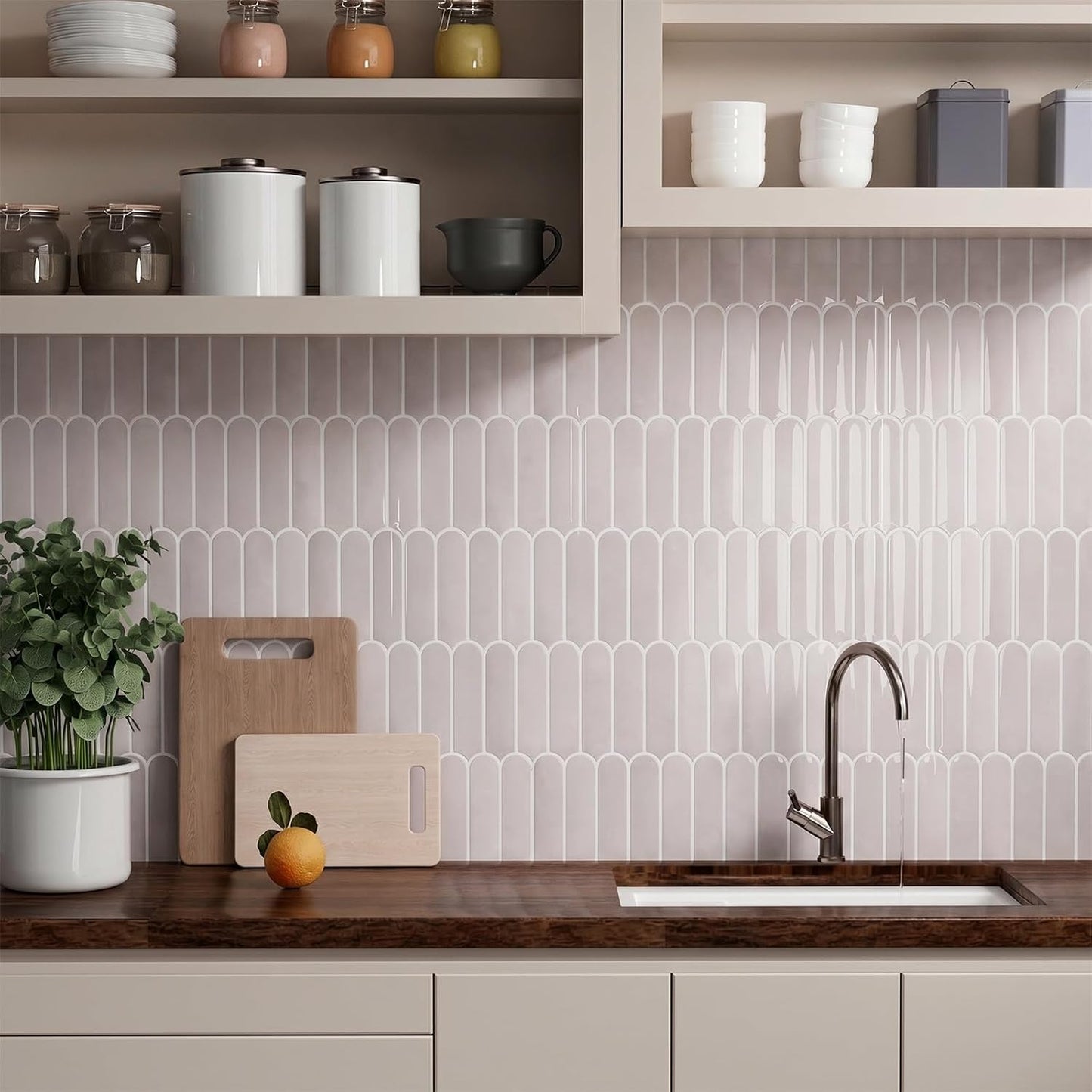 Peel and Stick Backsplash Tile, 10 Sheets 12''x12'' Kitchen Tiles | Beige White Self Adhesive 3D Wall Tiles Back Splash for Kitchen, Bathroom, Laundry Room