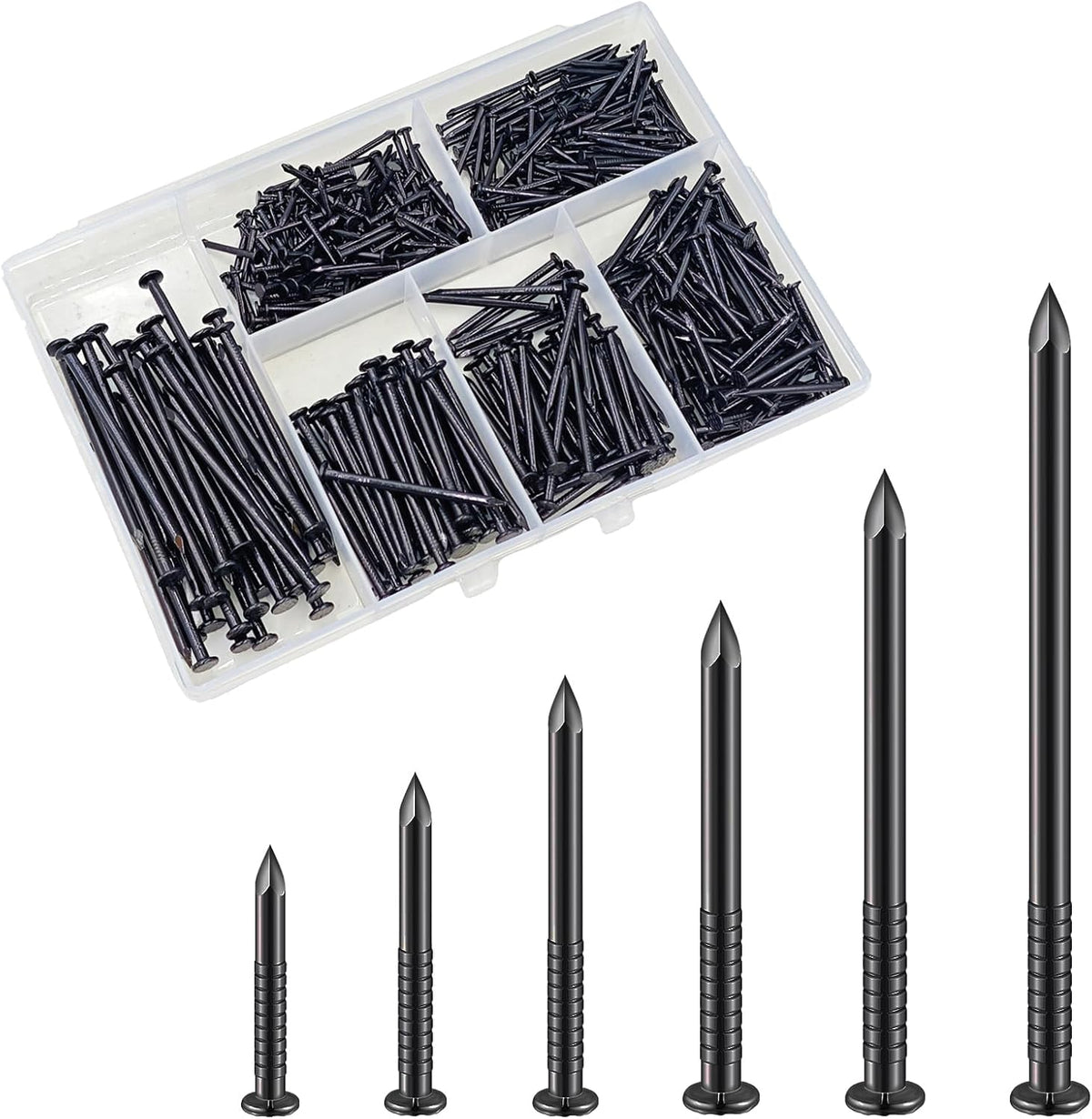 Wensilon 430pcs Stainless Steel 304 Nails Kit, Hanging Nails Kit, Wall Nails Kit, Dowels Kit, Long Nails Kit