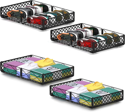 NADAMOO Under Bed Storage with Wheels, 2 Pack Rolling Under Bed Storage Containers，Foldable Metal Under the Bed Organizer Bins for Bedroom Clothes Shoes Blankets