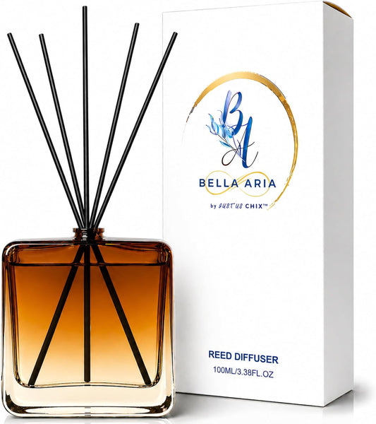 Reed Diffuser Set for Home Fragrance – 100ml Summer Sea Breeze Aromatherapy Diffuser with Reed Sticks, Long Lasting Flameless Fragrance for Bedroom, Bathroom & Living Room, Decorative Glass Bottle