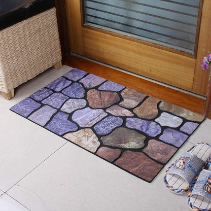 Cobblestone Front Door Mat & Entrance Rug - Waterproof, 18''x30'' Patio Rug, Dirt & Mud Trapper, Outdoor Welcome Doormat