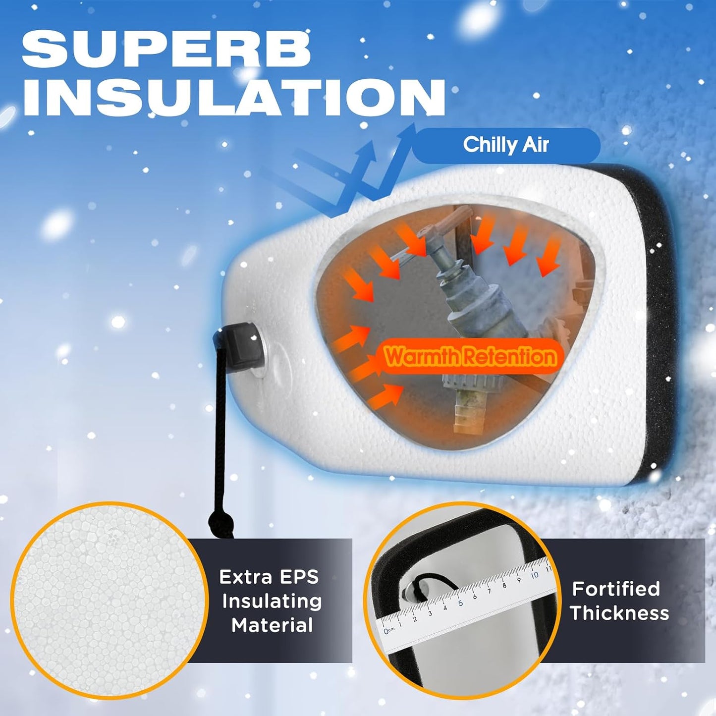 Outdoor Faucet Covers 4 Pack, Foam Insulated Freeze Protector | Reusable Faucet Insulation Covers Protect Outdoor Spigots from Winter Freezing, Cold Weather and Pipe Freeze Damage