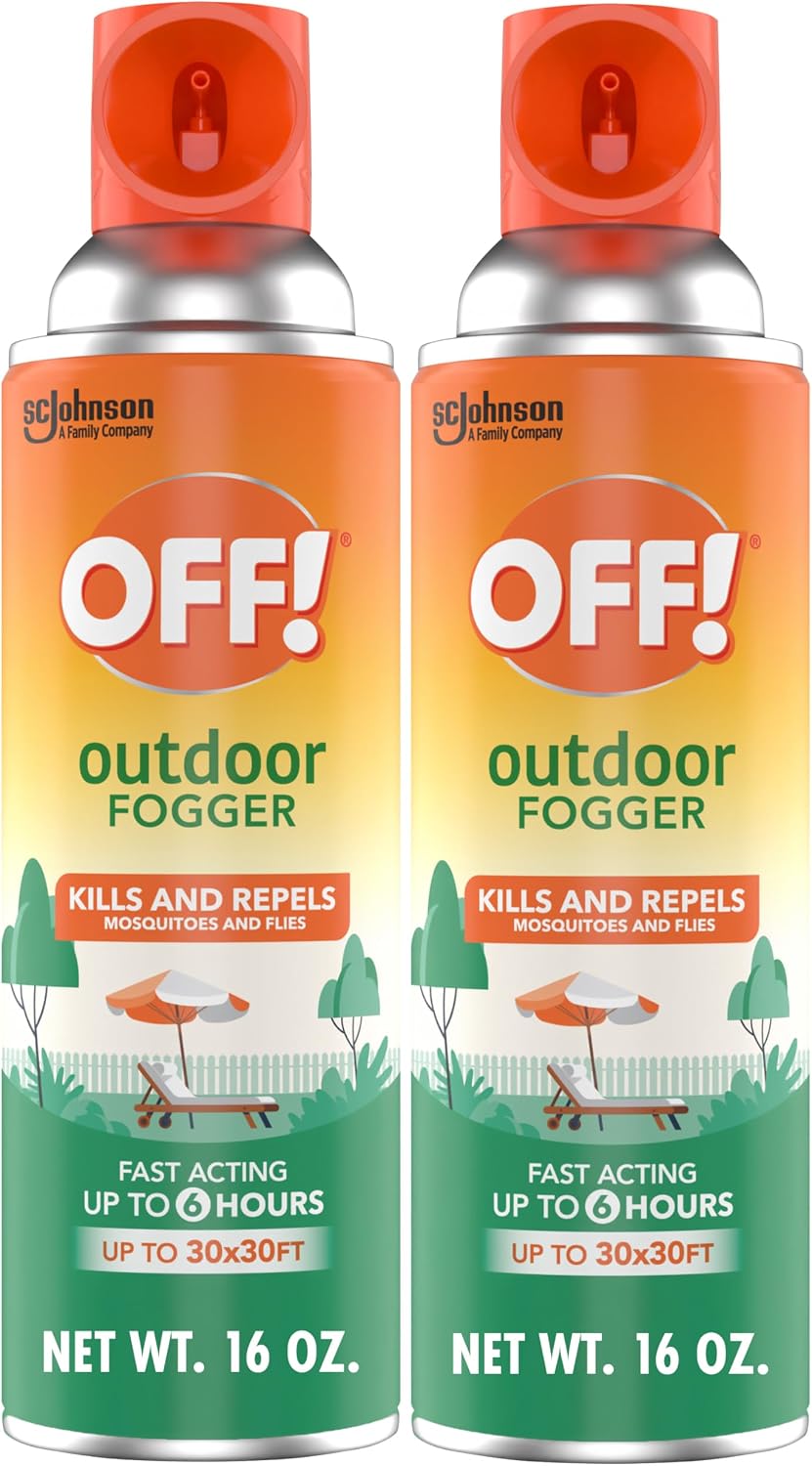 OFF! Outdoor Insect & Mosquito Repellent Fogger, Backyard Pretreat, Kills & Repels Insects in an up to 900 sq, ft, Area, 16 oz (Pack of 2)