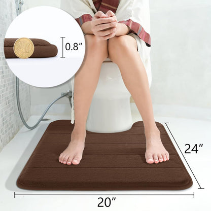 Yimobra Memory Foam Bath Mat, Super Soft Absorbent Bathroom Rug Non Slip, Quick Dry, Machine Washable Floor Carpet for Tub Shower, Home Decor Accessories, 24x17, Grey