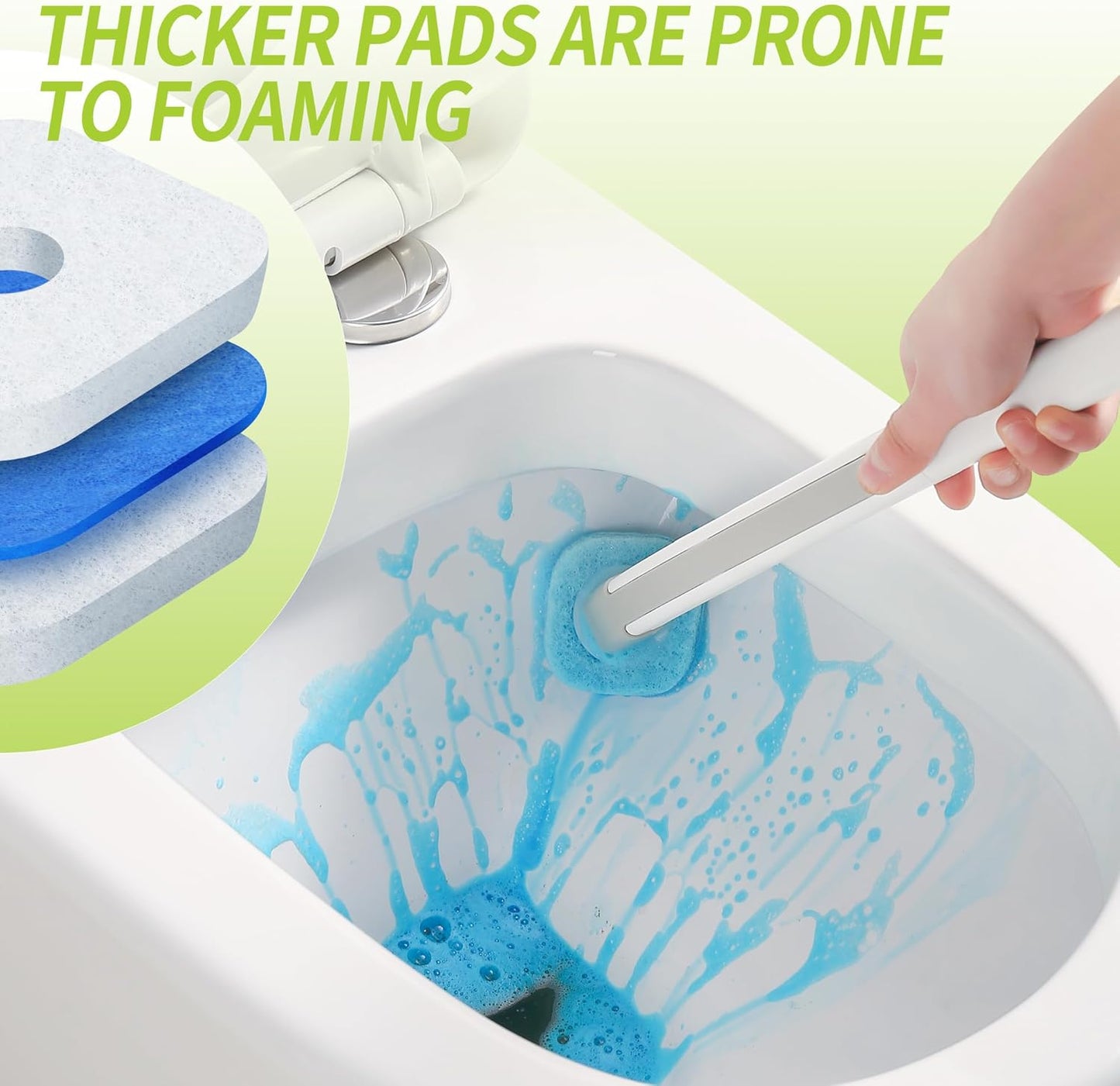 IVYROLL Toilet Bowl Cleaner Wand with 14 Refills, Disposable Toilet Brush Set with Holder, Cleaning System Starter Wand Kit, Bathroom Cleaning Set