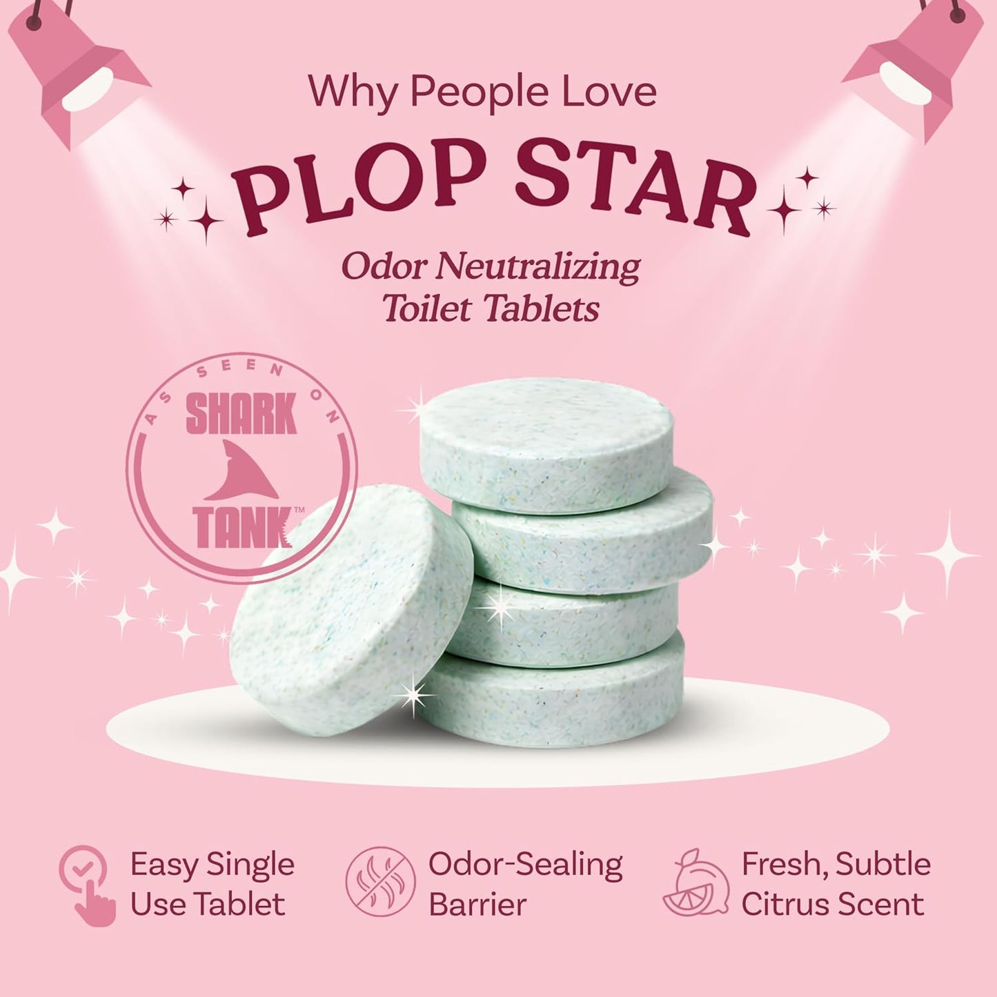Toilet Tablets Odor Eliminator, Bathroom Toilet Deodorizer Drop Ins for Odor Control, Toilet Freshener Tablets for Smell Eliminator, Home Bathroom Deodorizer, 40 Pack | As Seen on Shark Tank