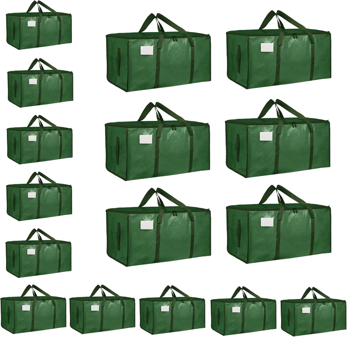 8 Pack-Extra Large Heavy Duty Moving Bags - Waterproof Storage Totes with Handles & Zippers, Foldable for College Dorm, Storage (Clear)