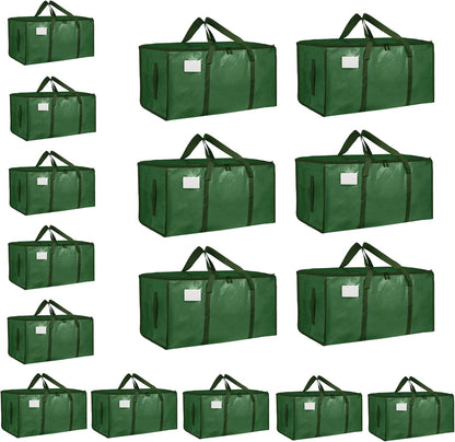 8 Pack-Extra Large Heavy Duty Moving Bags - Waterproof Storage Totes with Handles & Zippers, Foldable for College Dorm, Storage (Clear)