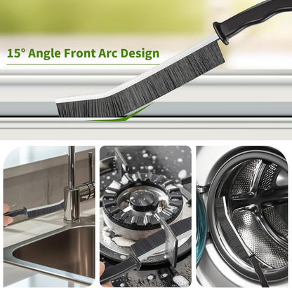 Tedmax 12PCS Grout Brush Set, Hard Bristle Crevice & Baseboard Tool | Crevice cleaning tool designed to reach tight spaces between tiles, sinks, cabinets and baseboards with ease.