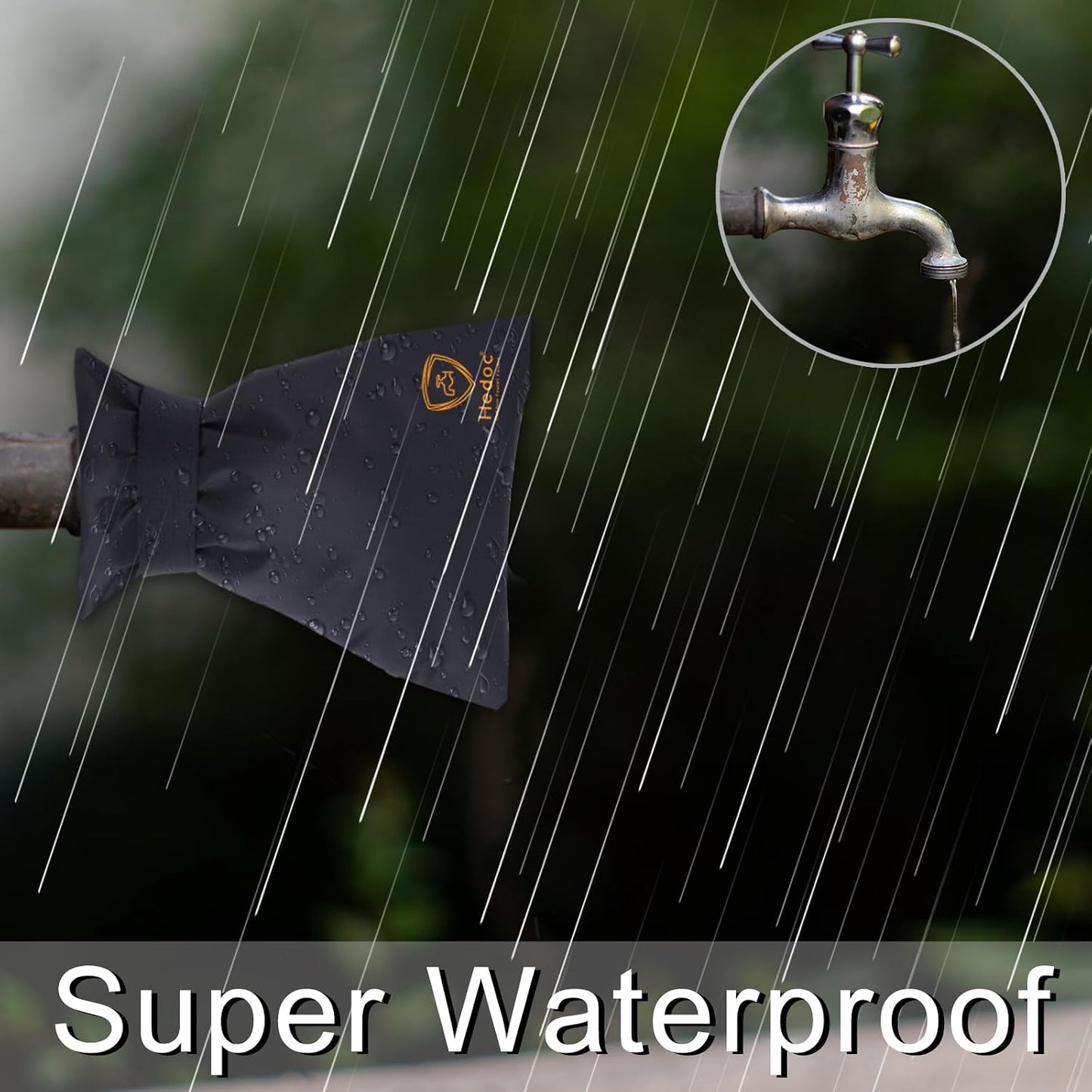 Hedoc Pro Outdoor Faucet Covers for Winter Freeze Protection, 4 Pack 6'' W x 8.2'' H Winter Faucet Insulation Cover Socks, Hose Bib Covers for Winter (Faucet Cover 4 Pack)