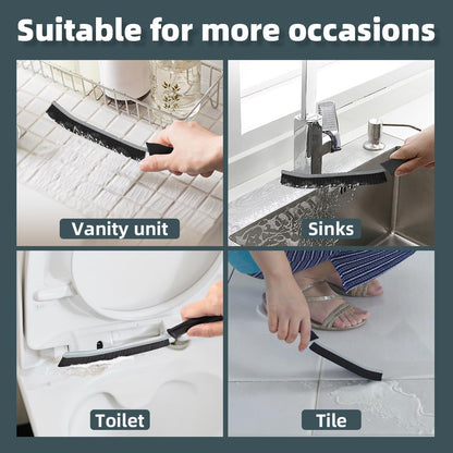 TQRR Toilet Brush, 4Pcs Bathroom Cleaning Brush, Toilet Scrubber, Deep Toilet Bowl Brush with Hanging Hole, Multifunctional Gap Cleaning Brush, Bristles for Kitchen Sinks, Tub,Shower (4, Purple)