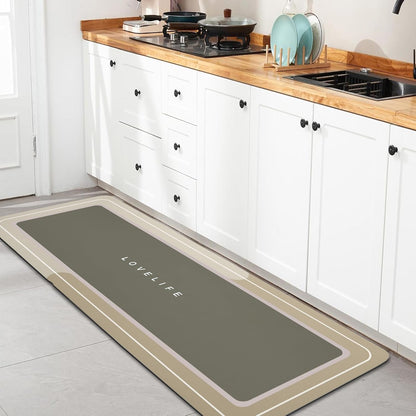Bath mat Rubber Bathroom Mat-Quick Dry Absorbent Rug Non-Slip Thin Bathroom Rug Instant Dry Magic Bath mats for Bathroom Floor Mat in Front of Bathtub, Sink, Grey,17x27in