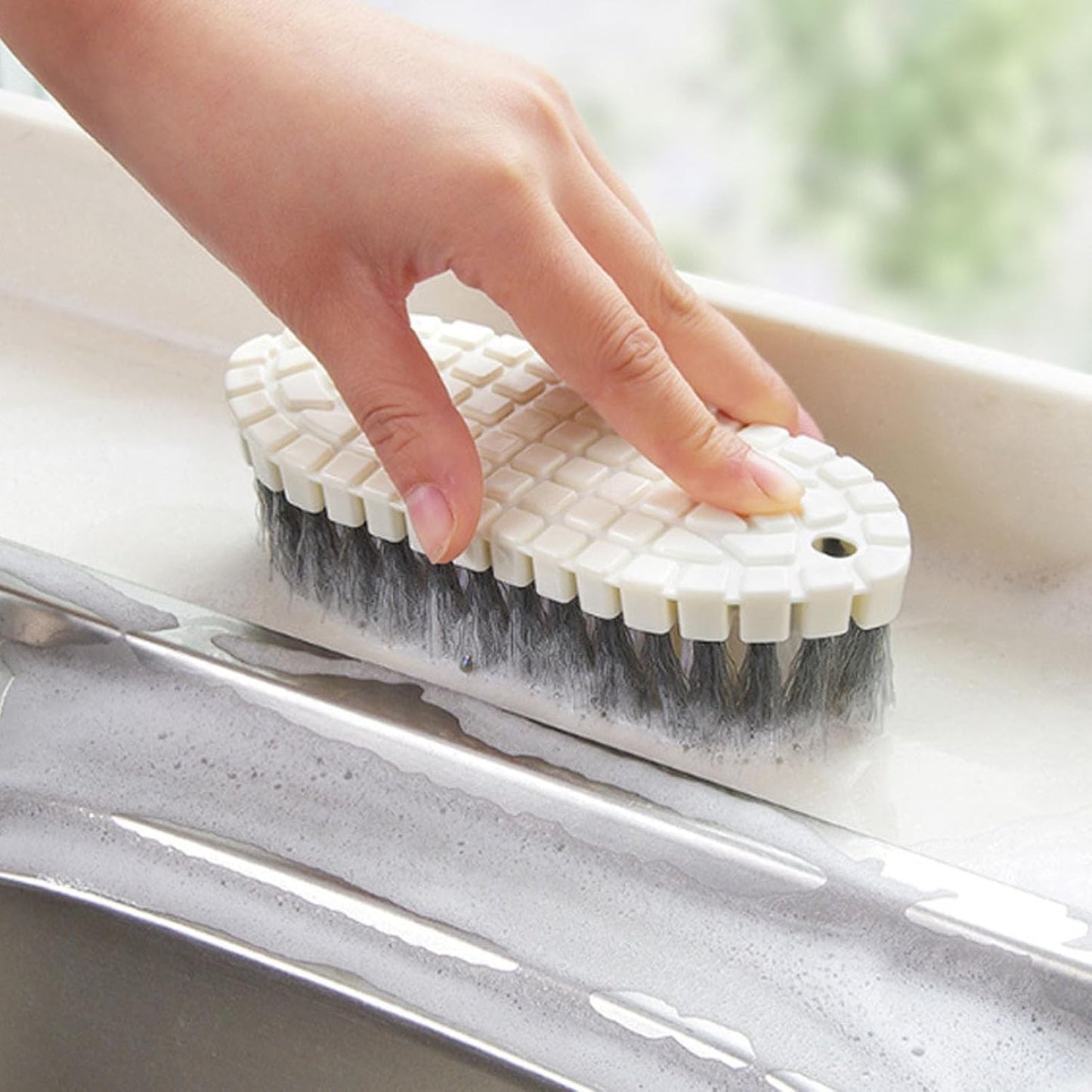 Bendable Scrub Brush Soft Flexible Head Kitchen Sink Cleaning Brush for Bathroom Floor Tile Tub Efficient Removal PP Material 15.5 x 5.8 x 4cm