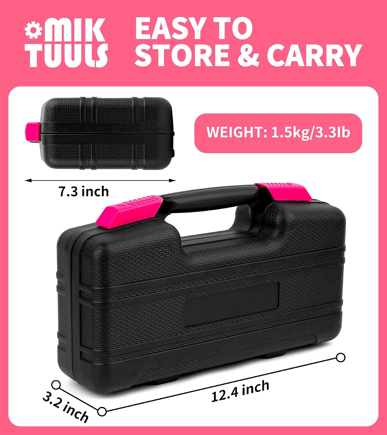 Tool Set 49PCS, Small Tool Kit, All Purpose Small General Household Tool Box for Home/Office/College Repair, DIY, Ideal Gift Choice, Pink