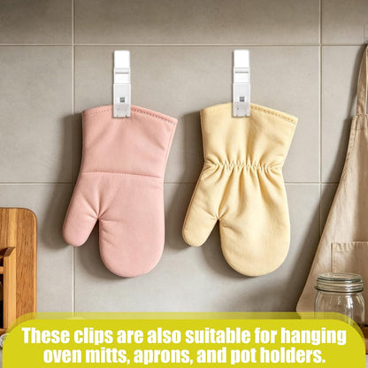 NQEUEPN 4Pcs Self-Adhesive Glove Clips for Kitchen Towel Holder | Plastic Dish Washing Gloves Clips with Strong Adhesive for Rubber Cleaning Gloves, Towels, Dishcloths, Kitchen Organizer