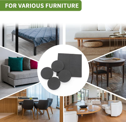 Non Slip Furniture Pads 36 PCS 1'' Square - Anti Slip Furniture Pads - Self Adhesive Rubber Feet Furniture Feet - Chair Leg Floor Protectors - Keep Furniture in Place