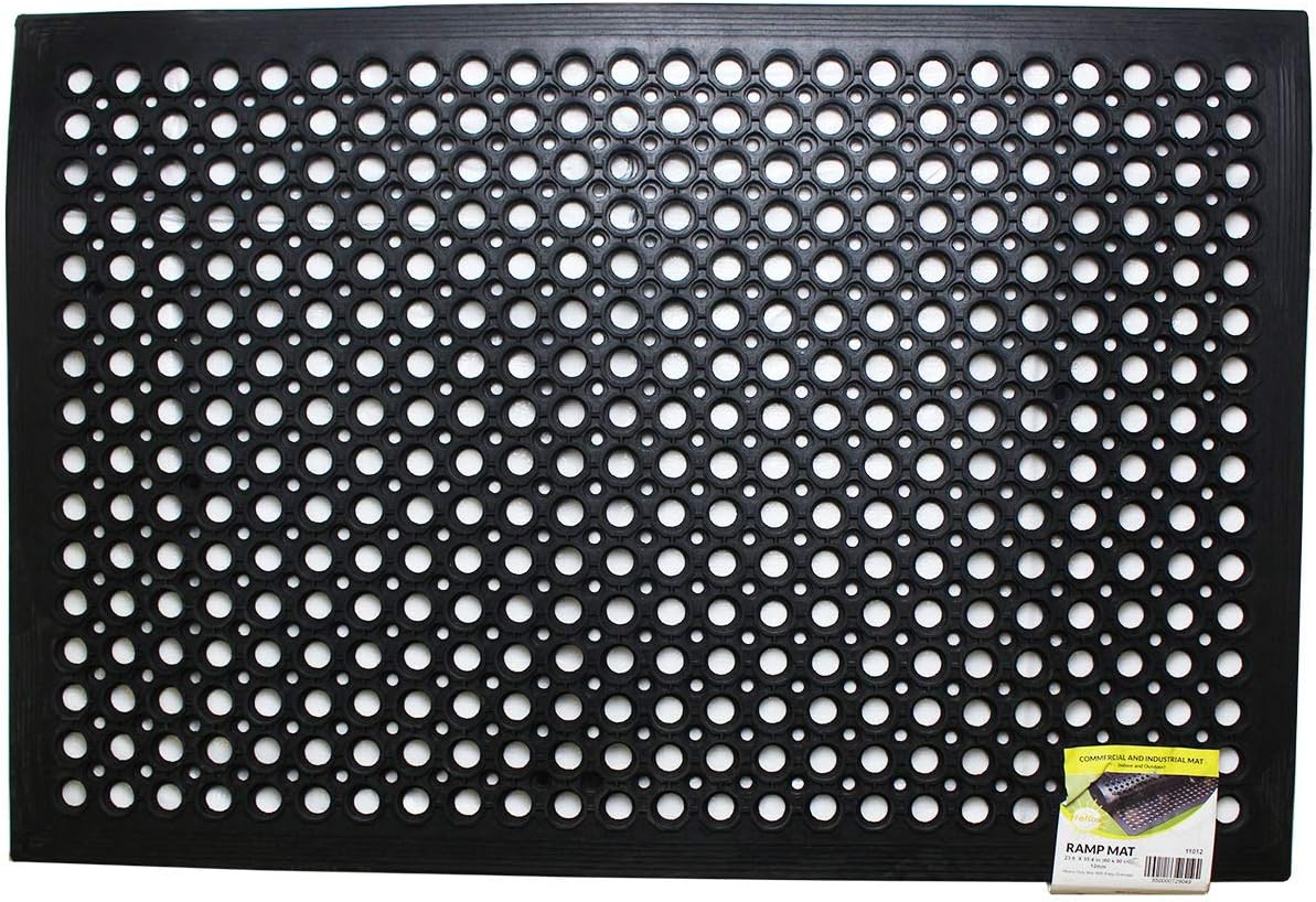HAWK Heavy Duty Rubber Scraper Mat | Size 18" x 30" (45 x 75 cm) | 9mm Thickness | Anti Slip | Anti Fatigue | Great For Cleaning Boots & Shoes