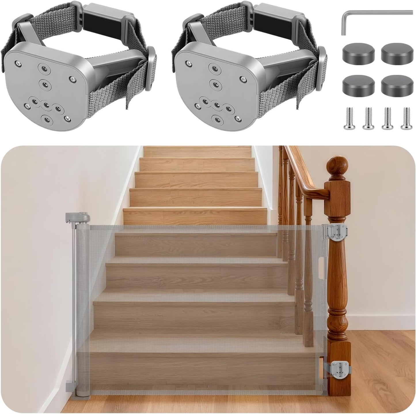 Retractable Baby Gate for Stairs & Doorways, 33" Tall Extends to 71" Wide | Extra Wide Safety Kid Pet Gate, Mesh Dog Gate for Indoor,Outdoor, Hallways One-Handed Operation, Easy Install(33”x71”-Black)
