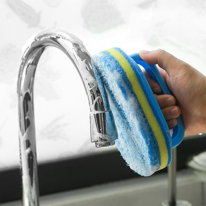 All Purpose Cleaning Brush for Bathroom, Kitchen, Bathtub, and Shower – Heavy Duty Scrubbing Brush with Ergonomic Handle, Sponge Scrubber for Tile, Floor, and Toilet Cleaning