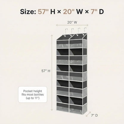 10-Pocket Over the Door Organizer with Heavy-Duty 600D Oxford Fabric, Upgraded Hooks with Silicone Protectors for Dorm, Closet Storage, Bedroom, Bathroom