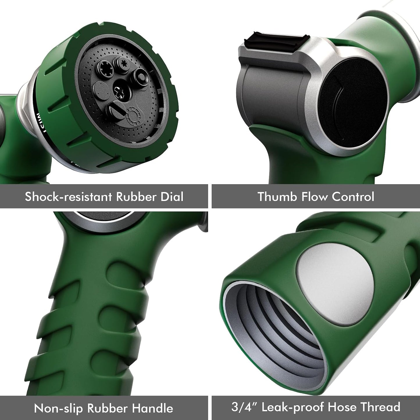 RESTMO Heavy Duty Hose Nozzle, Metal Garden Water Hose Sprayer with 7 Watering Patterns, Thumb Control, On Off Valve, High Pressure Nozzle Sprayer for Watering Plants, Car and Pet Washing, Bronze
