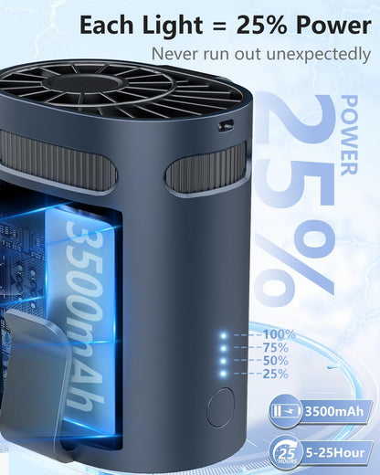 Portable Waist Fan Clip on-4-Speed Strong Airflow,Personal Fan Rechargeable with up to 25H of Working Time,Wearable Shirt Belt Hip Back Body Fans,Cooling Neck Cooler Ac for Camping, Outdoor, Jobsite