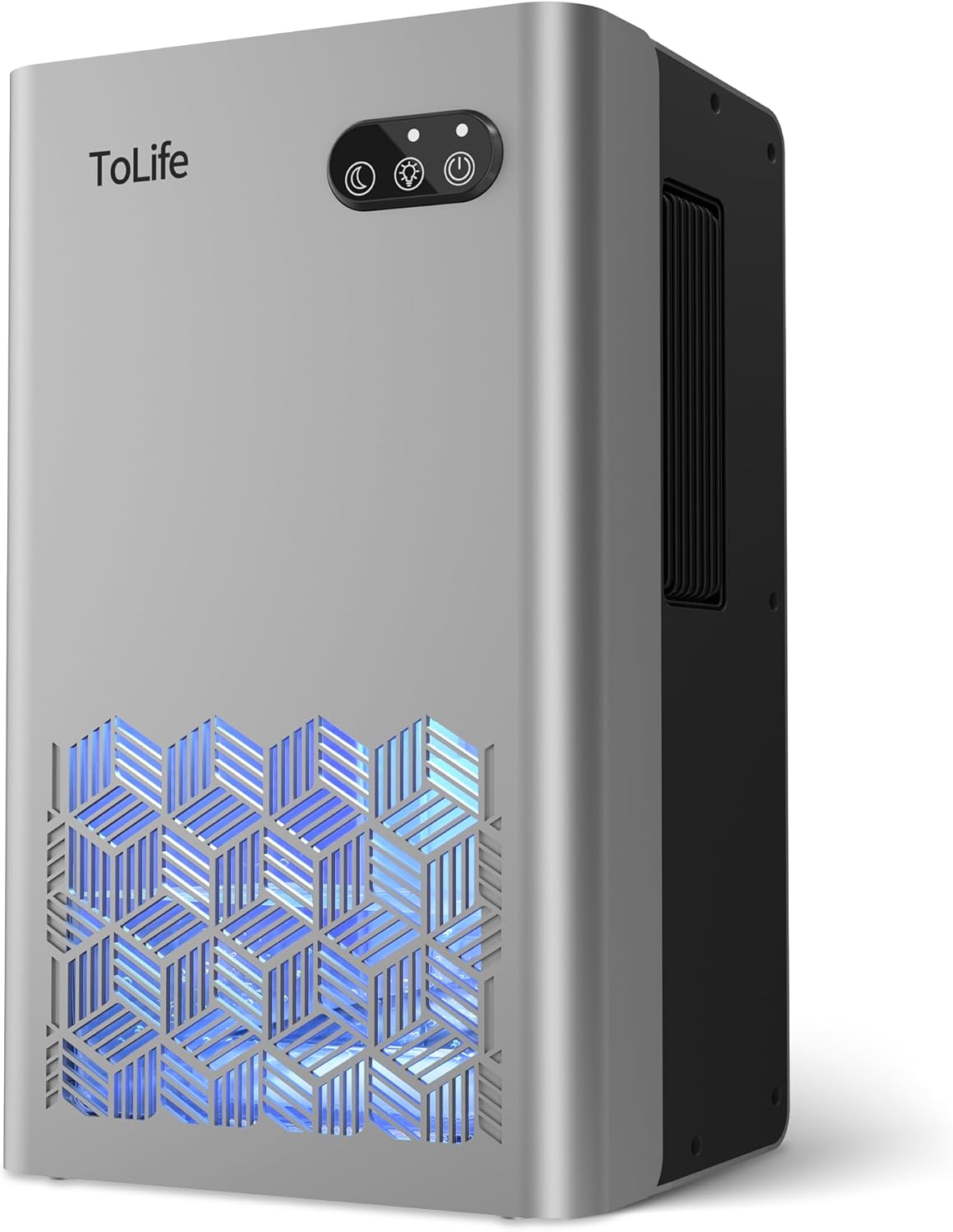 ToLife Dehumidifier for Home 95 OZ Water Tank, 1000 sq.ft Dehumidifiers for Basement Bedroom Bathroom with Auto Shut Off 7 Colors LED Light, Grey