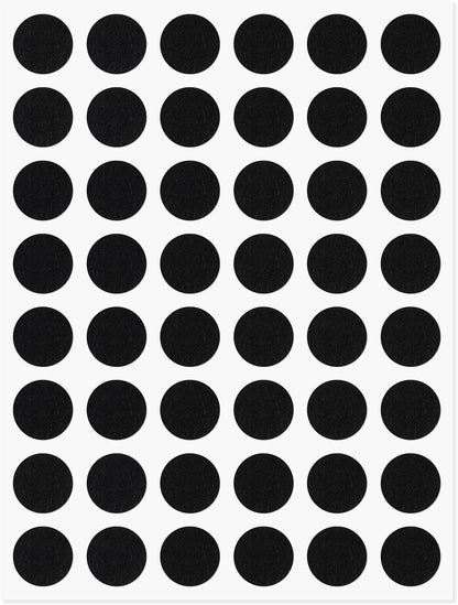Gosknor 48 Pcs Felt Pads for Cabinet Door, 1/2in Black Round Quite Cabinet Protectors Pads Bumpers Self Adhesive Felt Furniture Feet Pad for Kitchen Furniture Floor Drawers Table Chair Legs