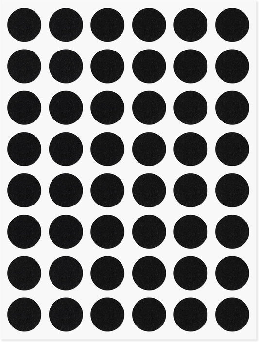 Gosknor 48 Pcs Felt Pads for Cabinet Door, 1/2in Black Round Quite Cabinet Protectors Pads Bumpers Self Adhesive Felt Furniture Feet Pad for Kitchen Furniture Floor Drawers Table Chair Legs