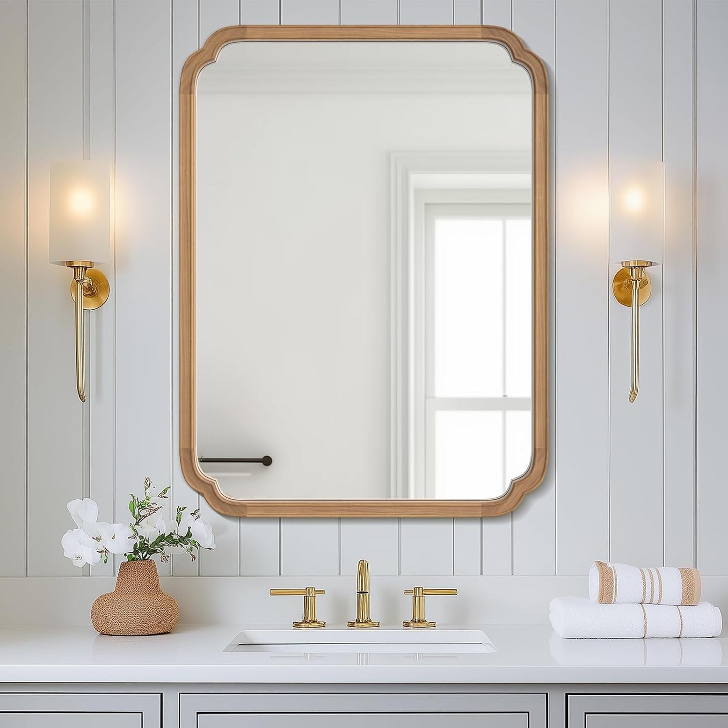 WallBeyond Full Length Mirror Wall Mounted 65"x22", Rustic Wooden Frame Floor Mirror, Large Full Body Mirror for Bedroom, Leaning or Hanging Against Wall, Natural
