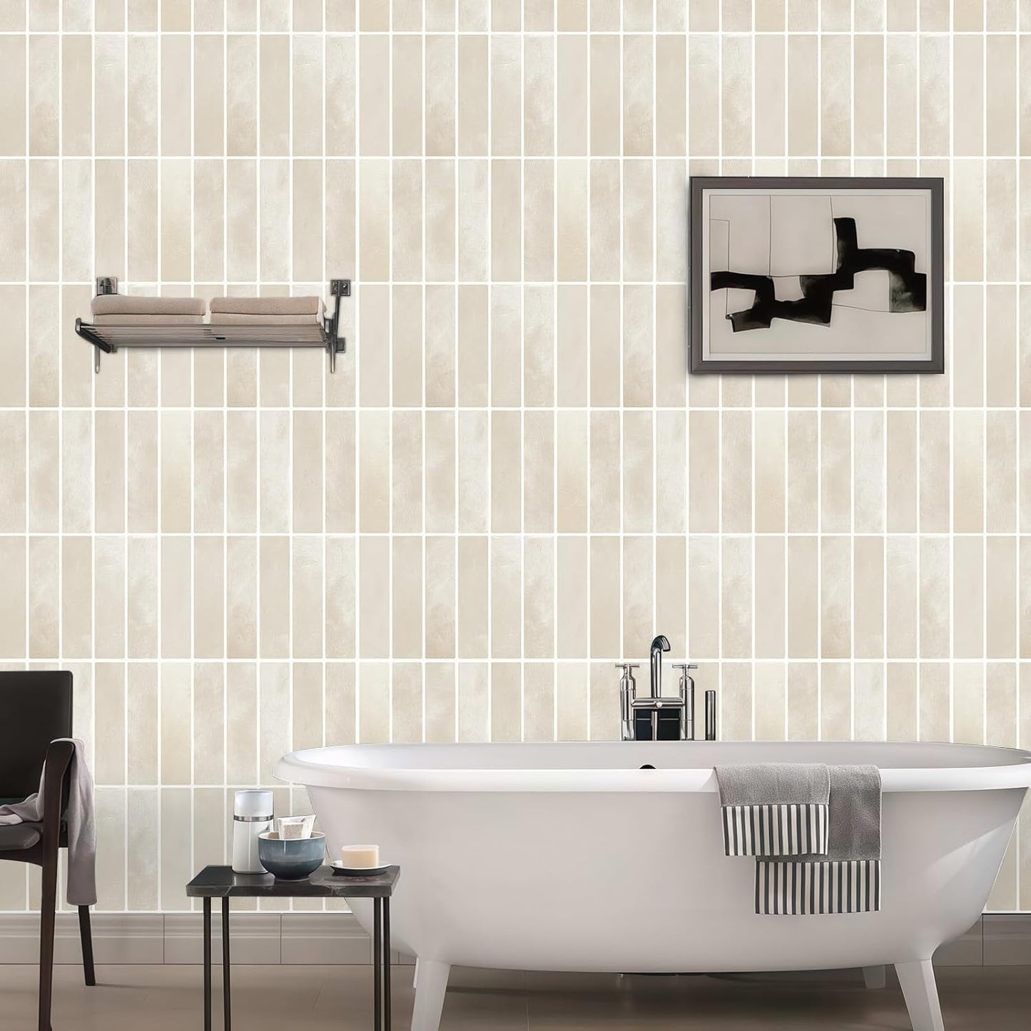 JOLOV 10 Pack Peel and Stick Backsplash Tiles, Waterproof 3D Stickers | Thicker self-adhesive 3D tile stickers for kitchen and bathroom walls; removable, waterproof and easy to install.