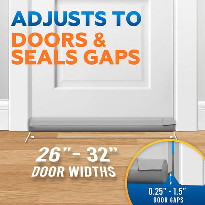 Comfyanno Under Door Draft Stopper - Bottom Door Seal & Gap Filler- Fits 30” to 36” Door, Block Noise, Sound, Air, Bugs, Dust, Easy to Install, Double Side Block, No Adhesive, Black