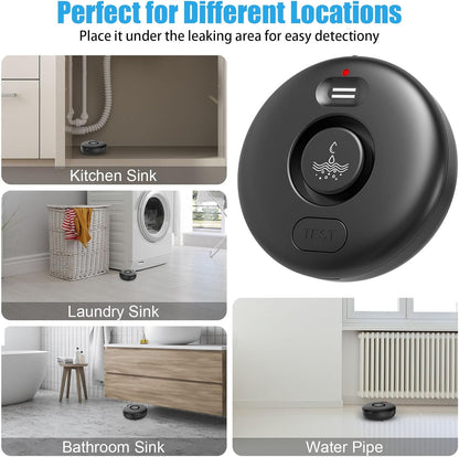 5 Pack Water Leak Alarm Detector, 120dB Loud Alert Water Sensor, IP66 Waterproof, Sensitive Leak and Drip Alert, Easy Installation for Home, Basement Flood Prevention, Bathroom, Sink, Laundry