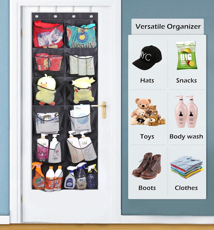 KIMBORA Over The Door Shoe Organizer 12 Large Mesh Pockets Boots Hanging Storage Shoe Rack for Closet White