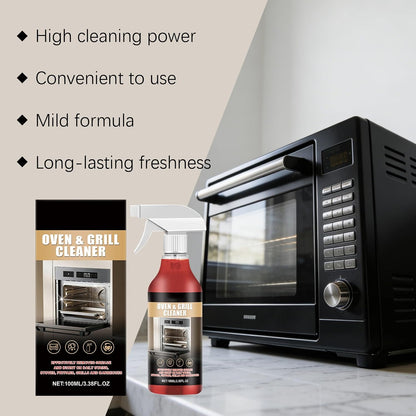 Oven Cleaner Spray Heavy Duty, Deep Cleaning Formula for Kitchen Appliances, Cleans and Degreases BBQ Cooking Grates and Racks, and Grill Cleaner for Microwave, Air fryer, Ovens, Grills, 100ML